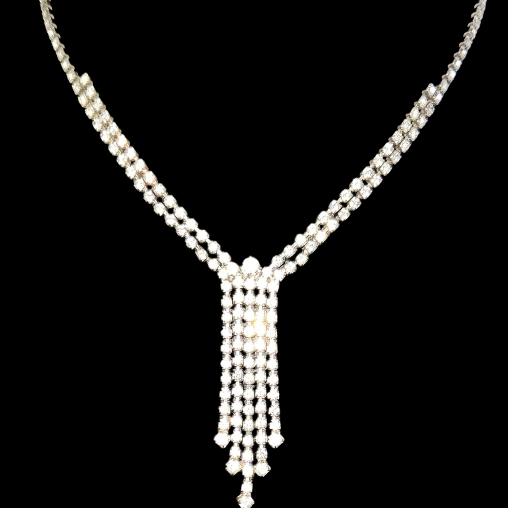 Vintage Rhinestone Foil Necklace